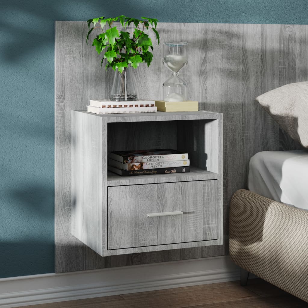 Bedside Table - Jemi Serifos Nightstand Grey Sonoma 48.5cm
