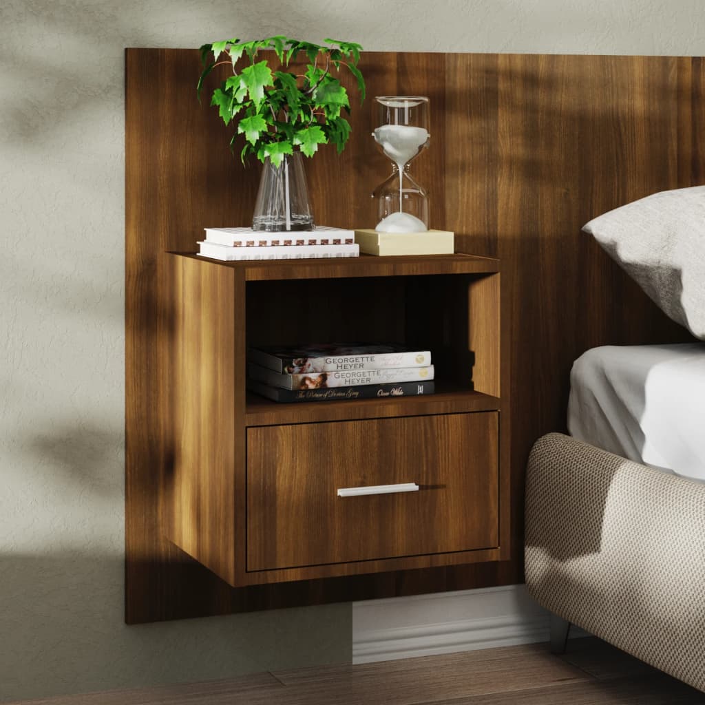 Bedside Table - Jemi Ivy Nightstand Brown Oak 48.5cm