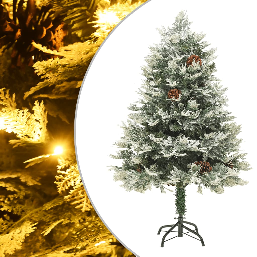 Roche Pre-lit Christmas Tree with Pine Cones Green 150cm PVC and PE