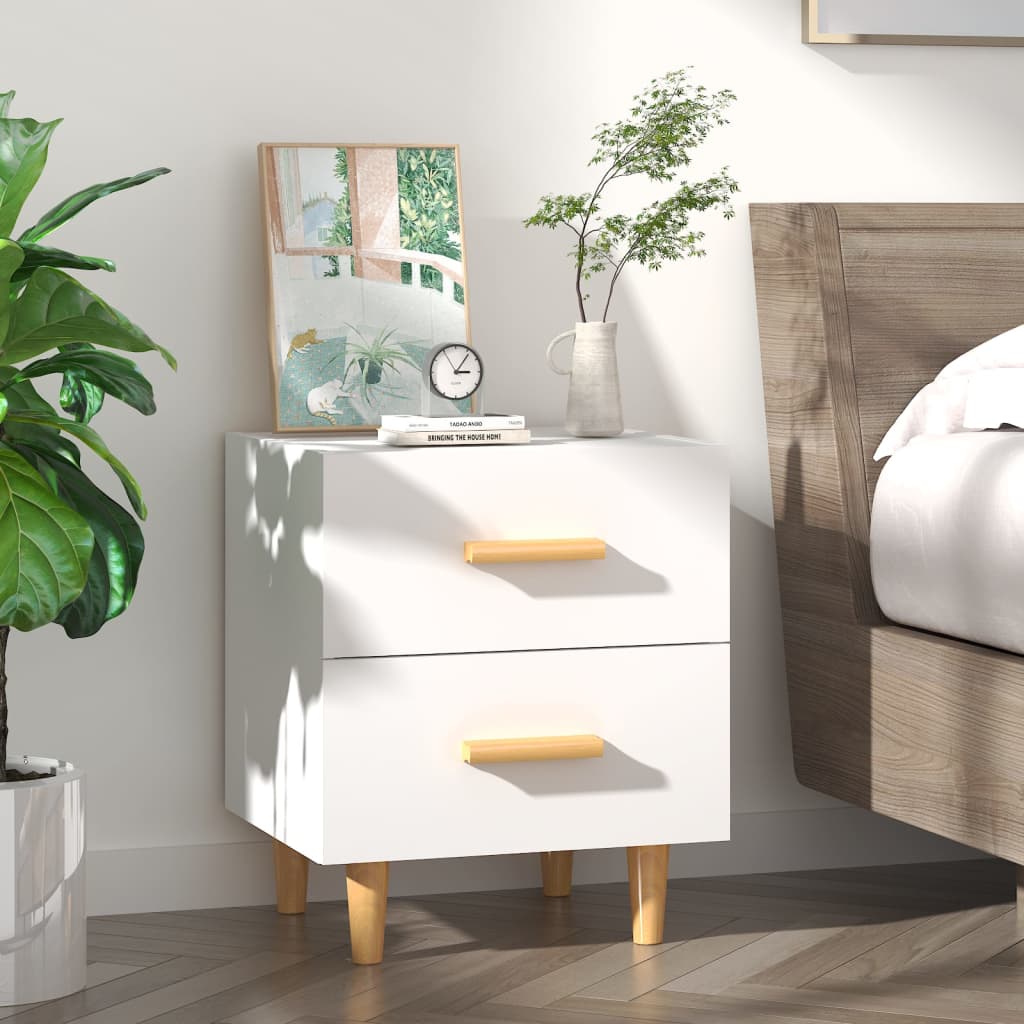 Bedside Table - ROCKFORD Dallas Nightstand White 40cm