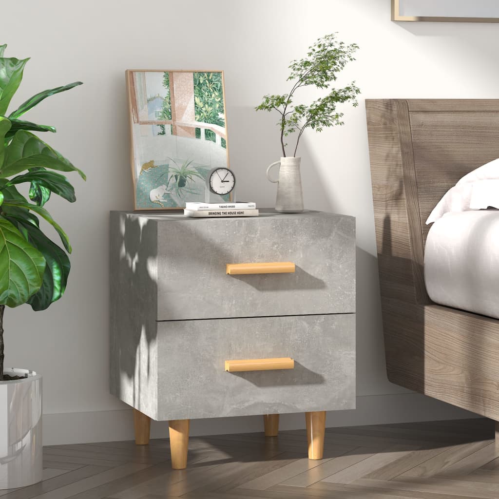 Bedside Table - ROCKFORD Dallas Nightstand Concrete Grey 40cm