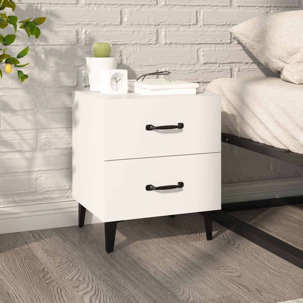 Bedside Table - ROCKFORD Austin Nightstand White 40cm