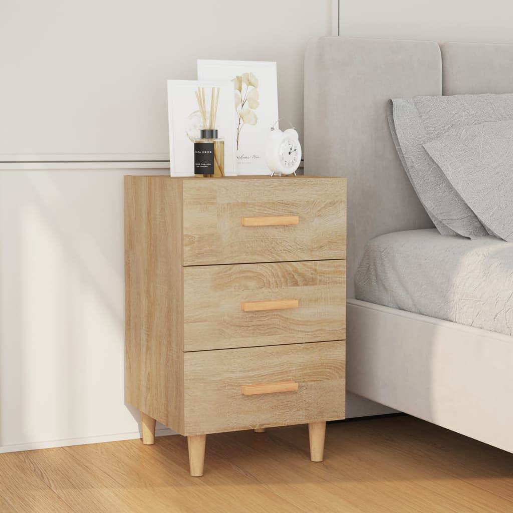 Bedside Table - LOWELL Iris Nightstand Sonoma Oak 40cm