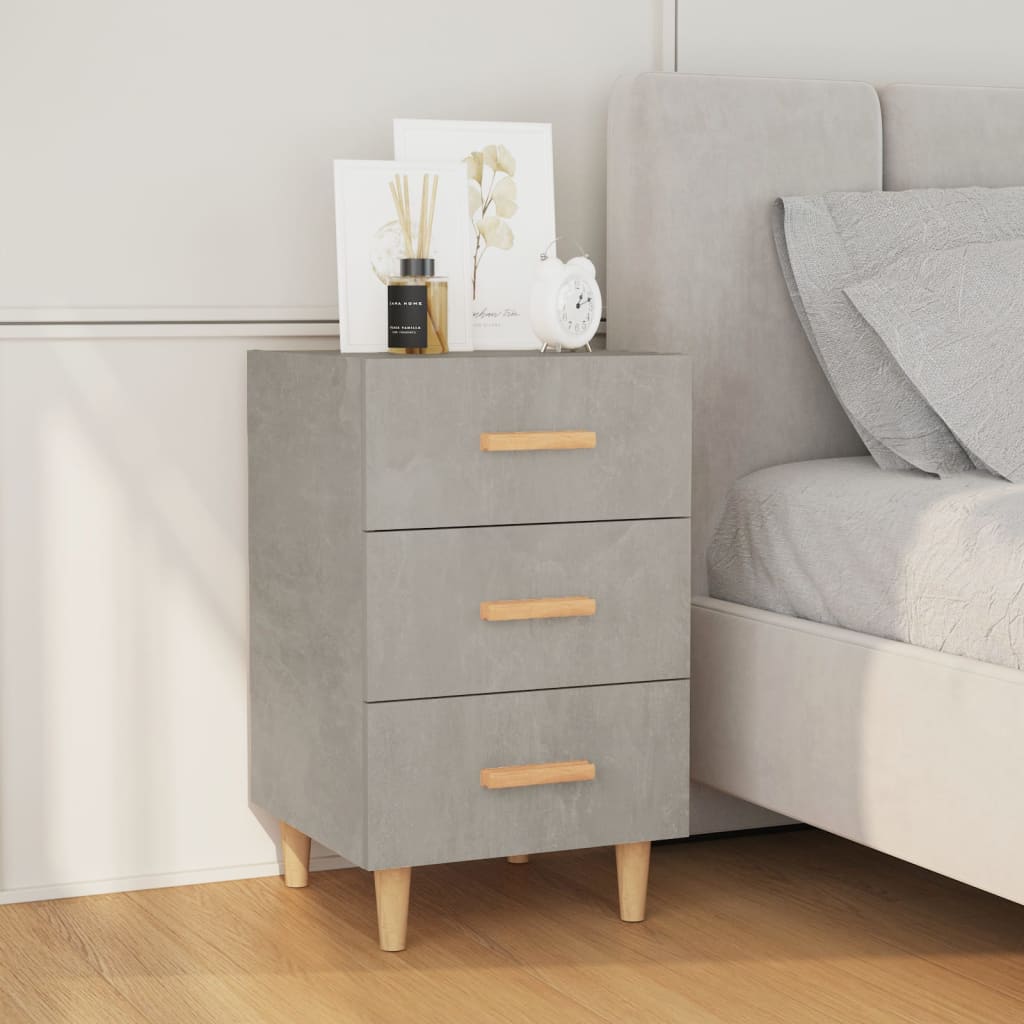 Bedside Table - LOWELL Theo Nightstand Concrete Grey 40cm