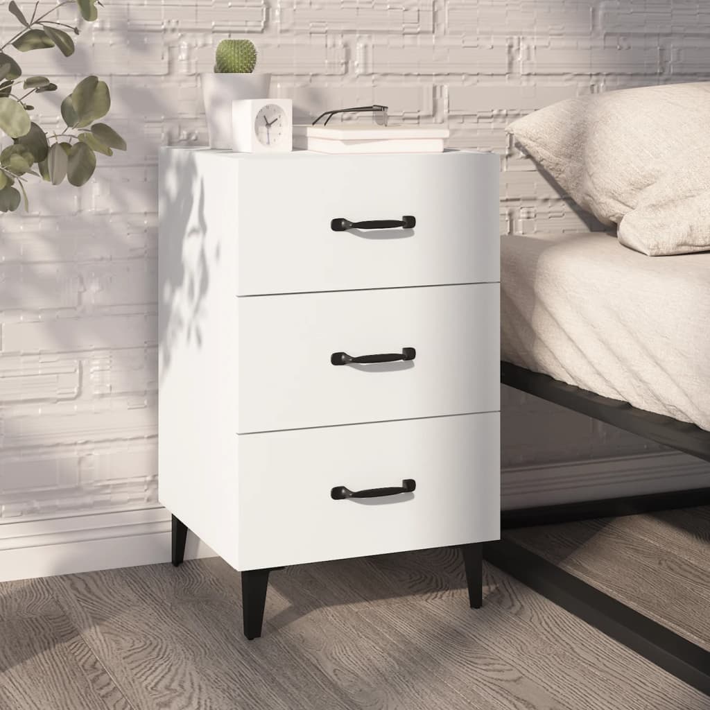 Bedside Table - LOWELL Flo Nightstand White 40cm