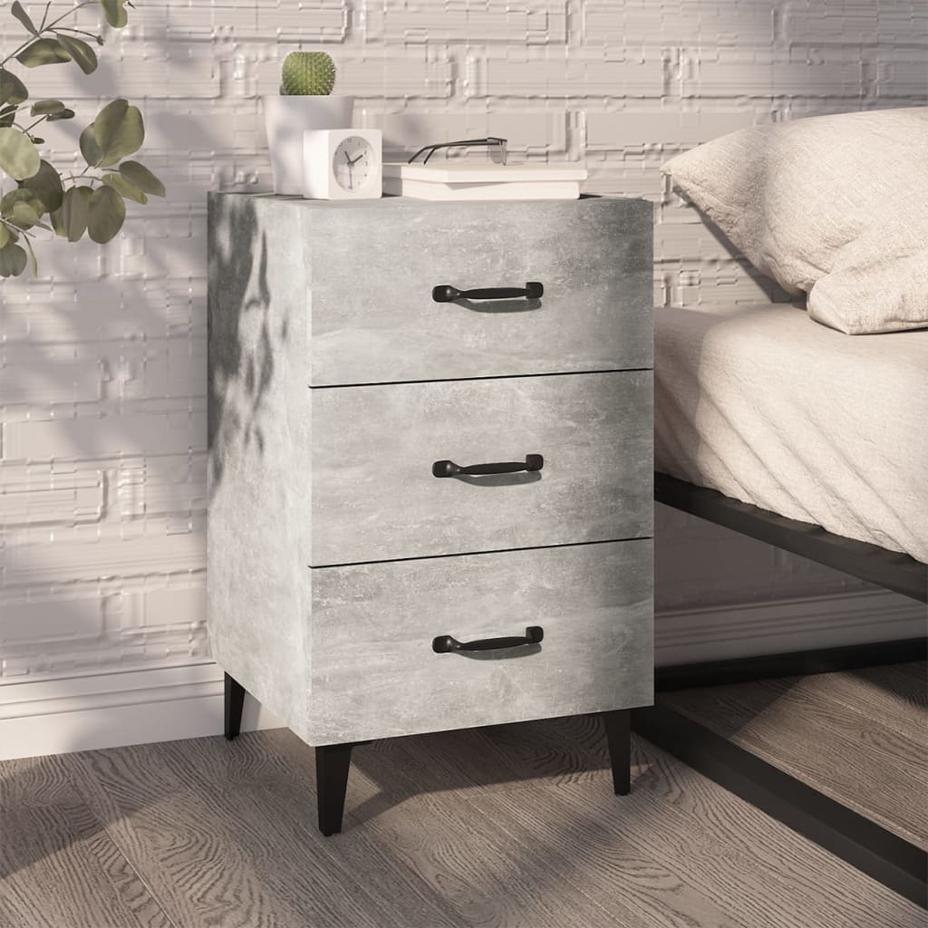Bedside Table - LOWELL Joe Nightstand Concrete Grey 40cm