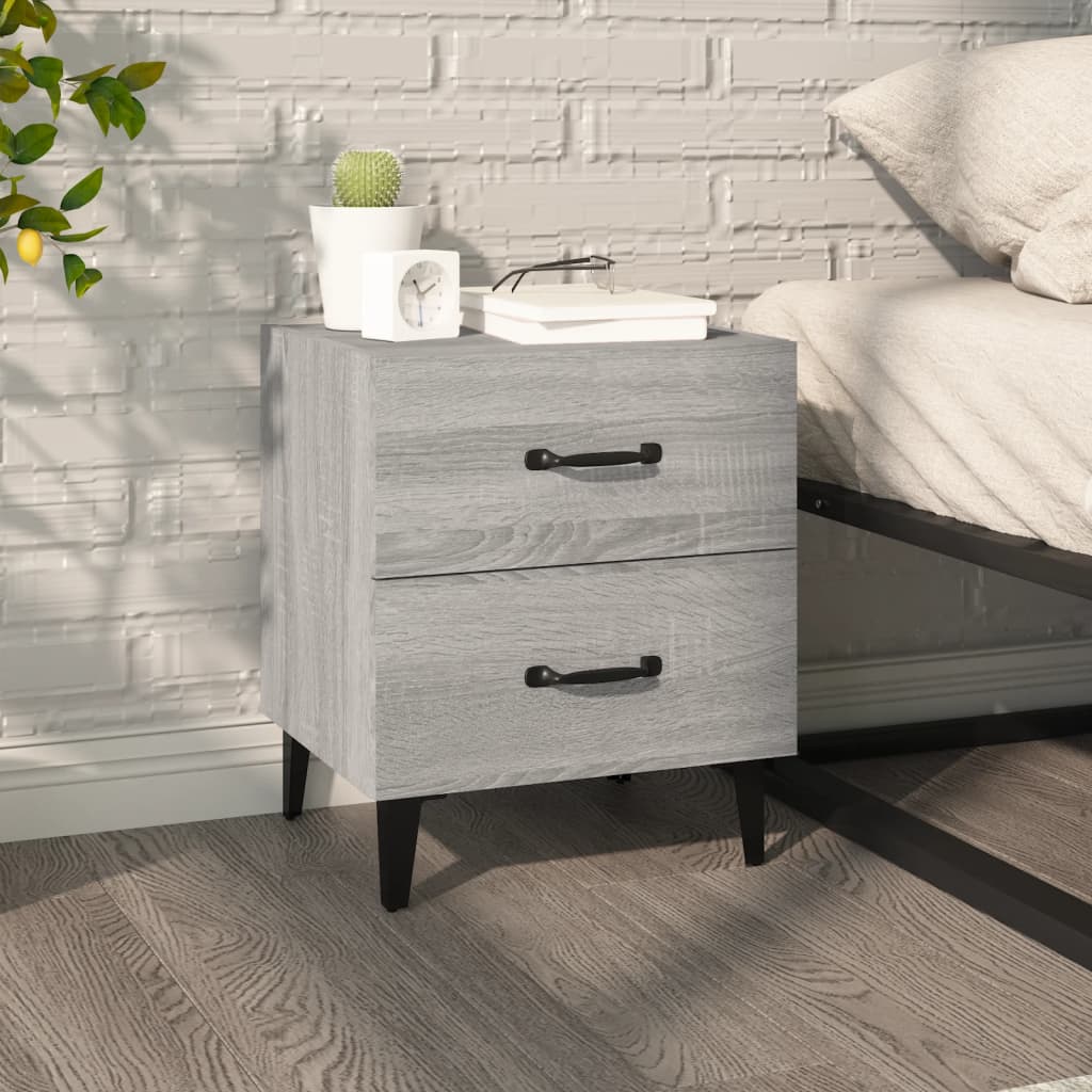 Bedside Table - ROCKFORD Austin Nightstand Grey Sonoma 40cm