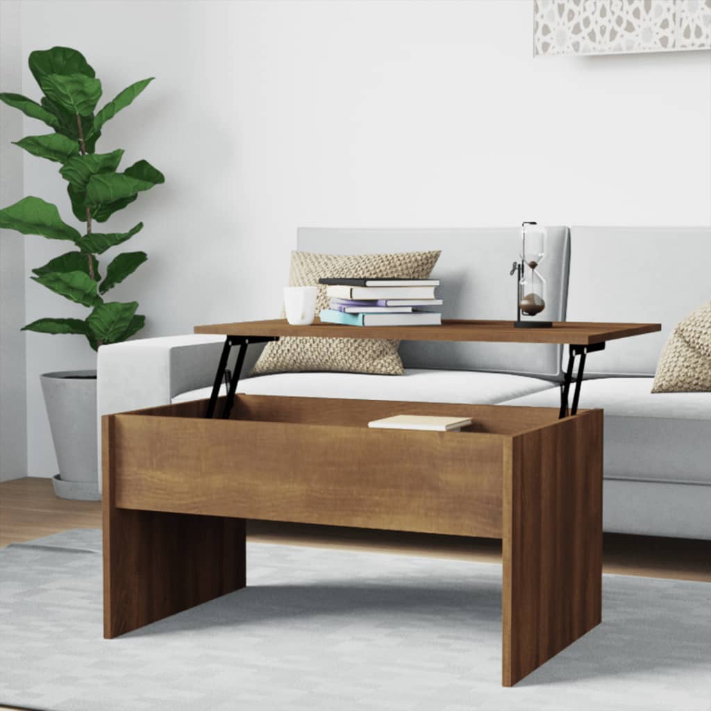 Coffee Table Brown Oak 80x50.5x41.5 cm Engineered Wood