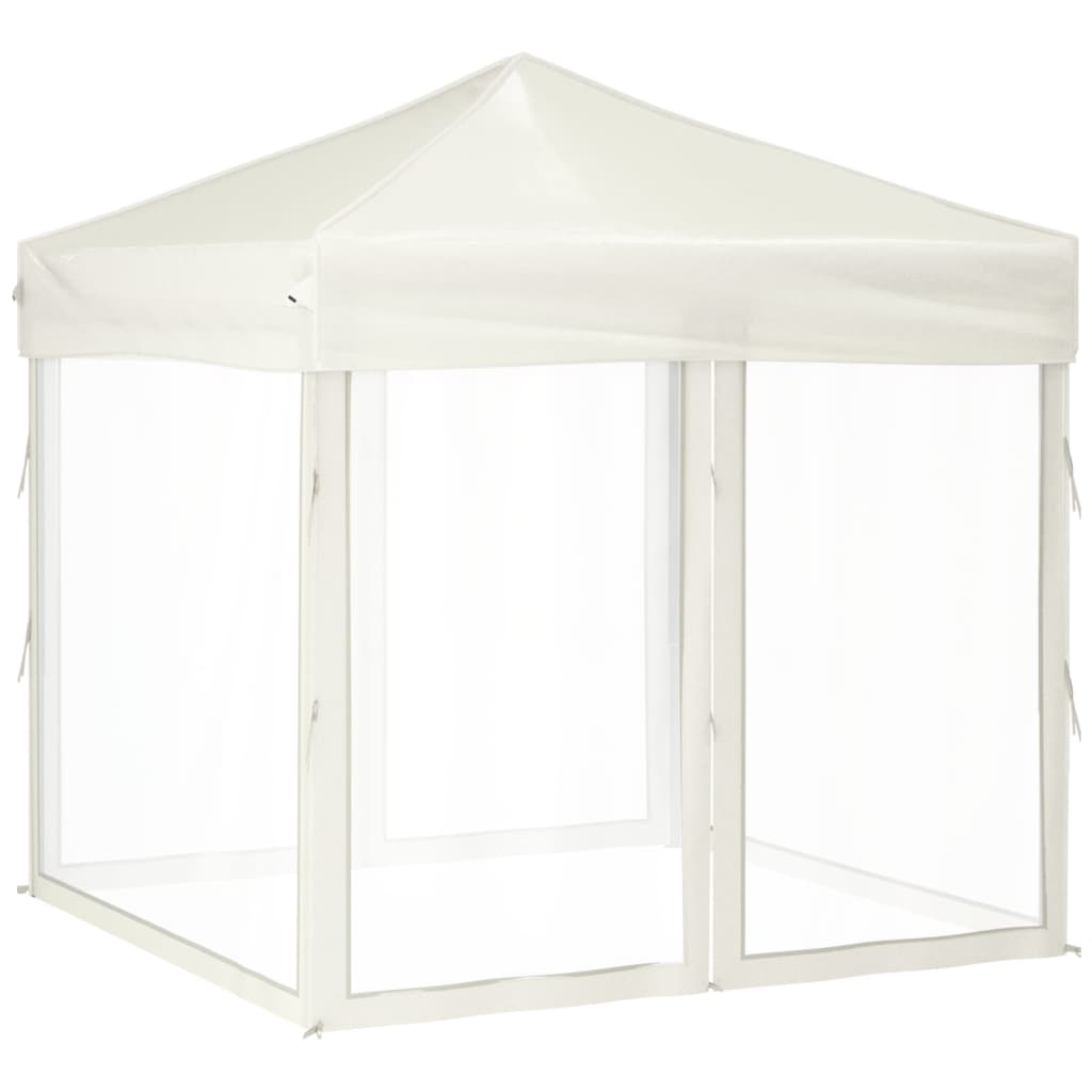Folding Party Tent with Sidewalls Cream 2x2 m