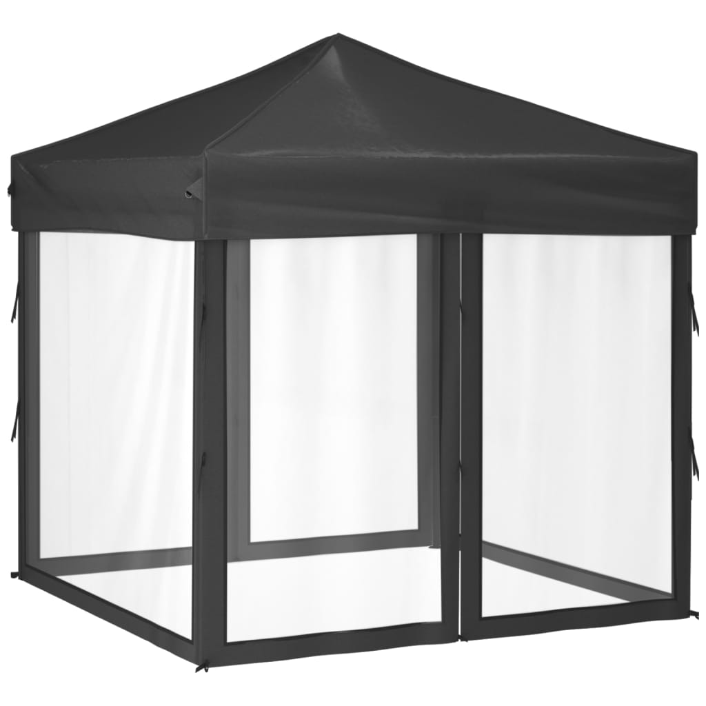 Folding Party Tent with Sidewalls Anthracite 2x2 m