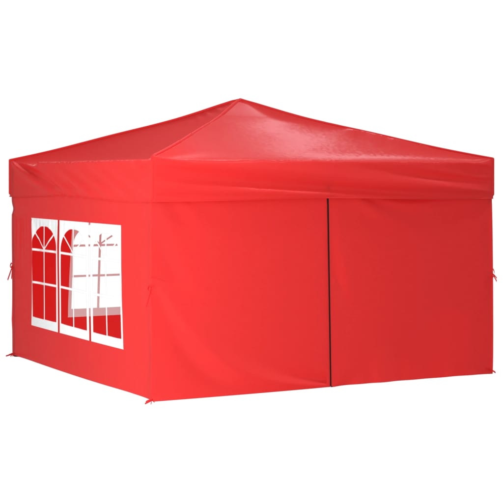 Folding Party Tent with Sidewalls Red 3x3 m
