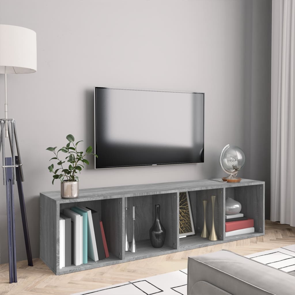 Book Cabinet/TV Cabinet Grey Sonoma 143x30x36cm Engineered Wood
