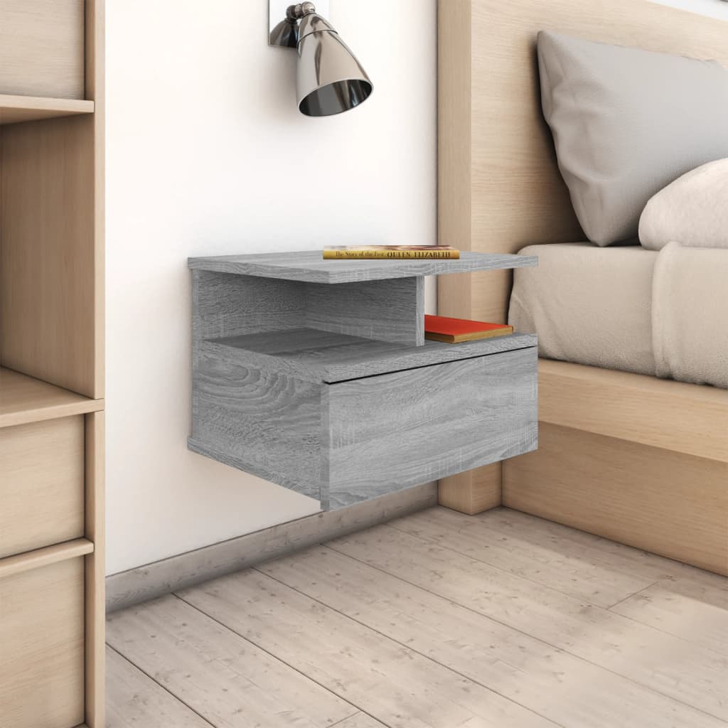 Bedside Table - SPARKS Nightstand Grey Sonoma 40cm
