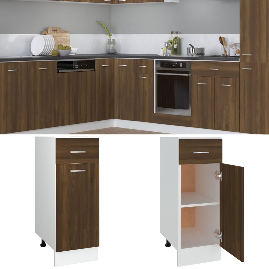 Drawer Bottom Cabinet Brown Oak 30x46x81.5cm Engineered Wood