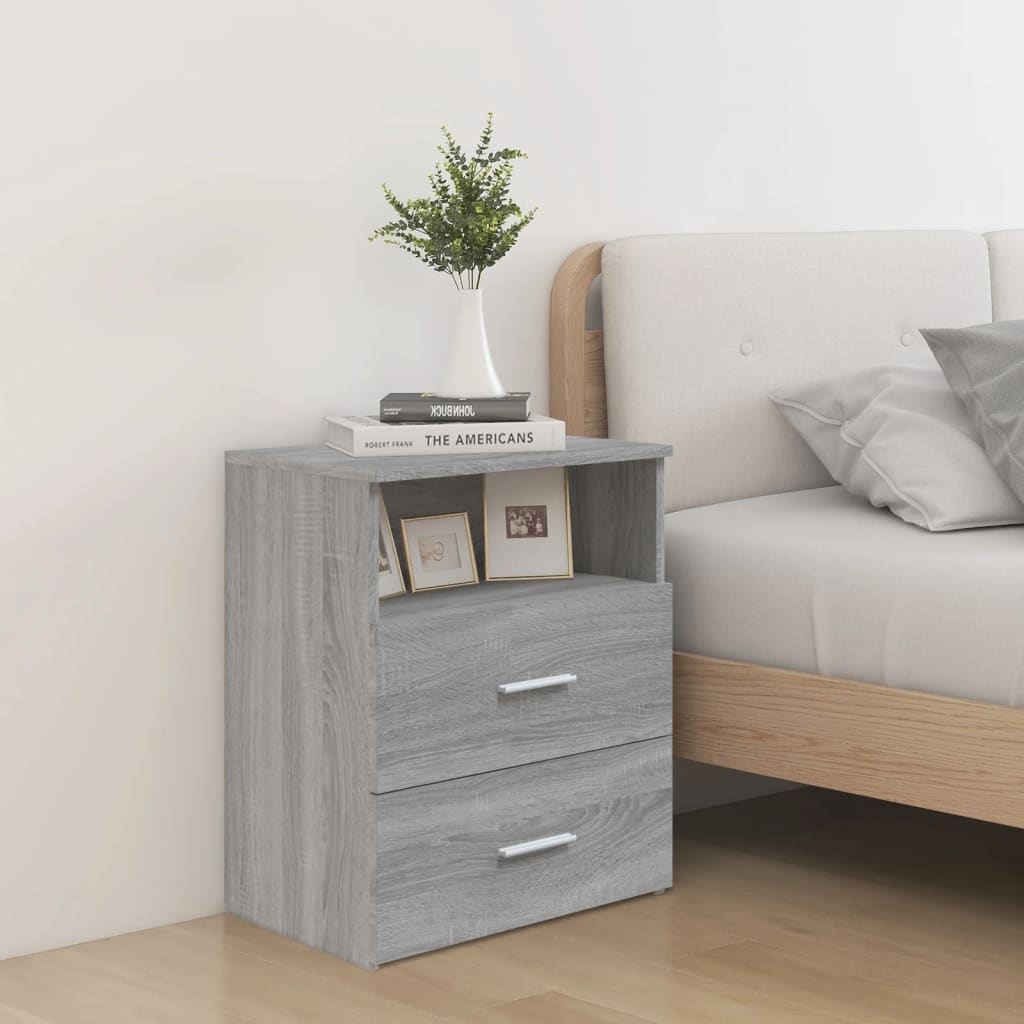 Bedside Table - CHELSEA Nightstand Grey Sonoma 50cm