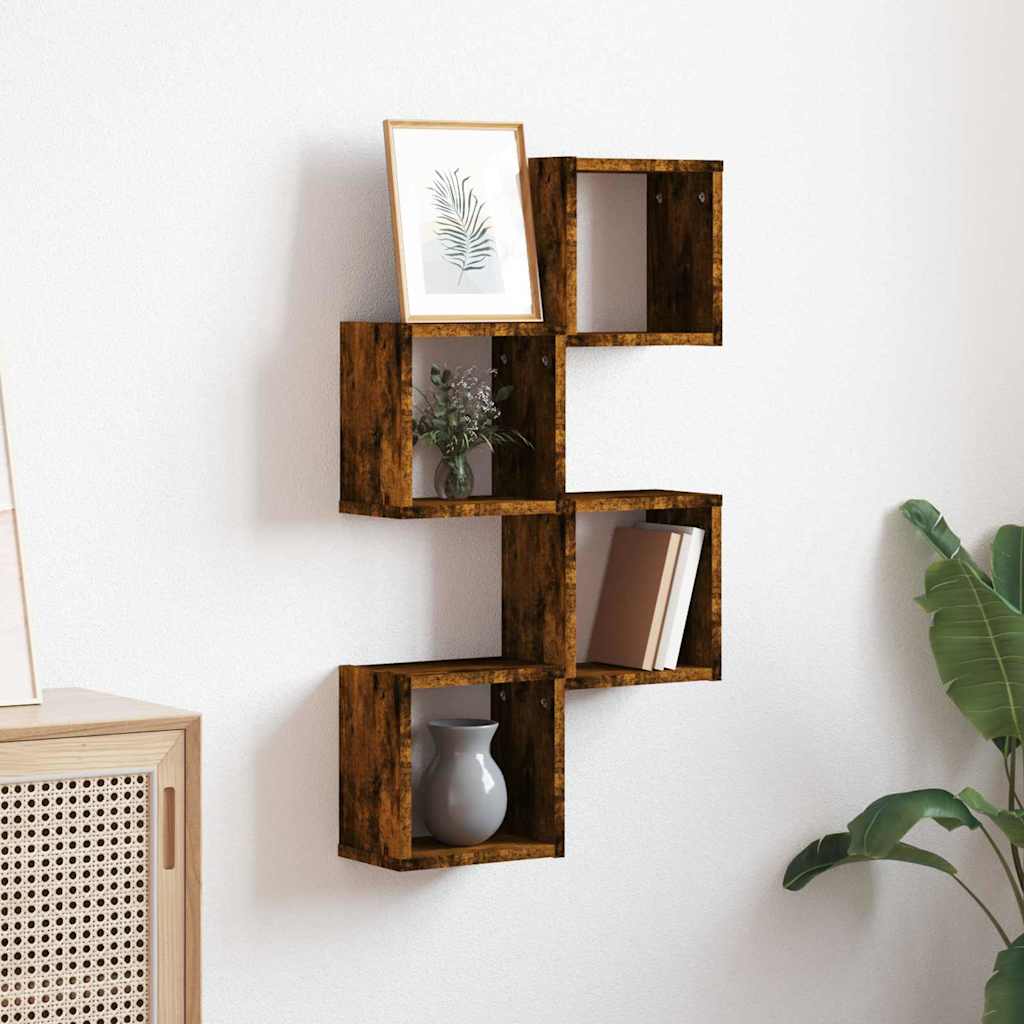 Floating Shelves 4 pcs Brown Medium Engineered wood