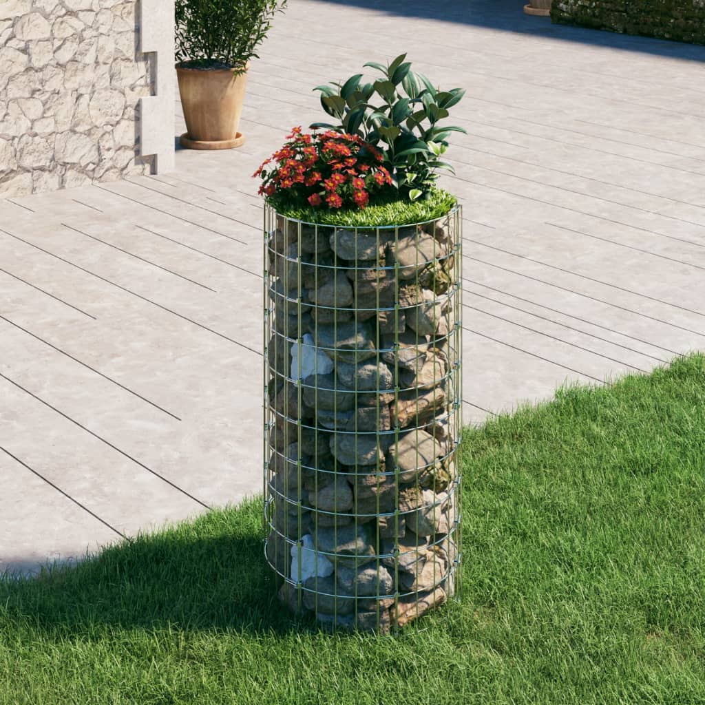 Circular Gabion Pole Galvanised Steel Ã ̃50x100 cm