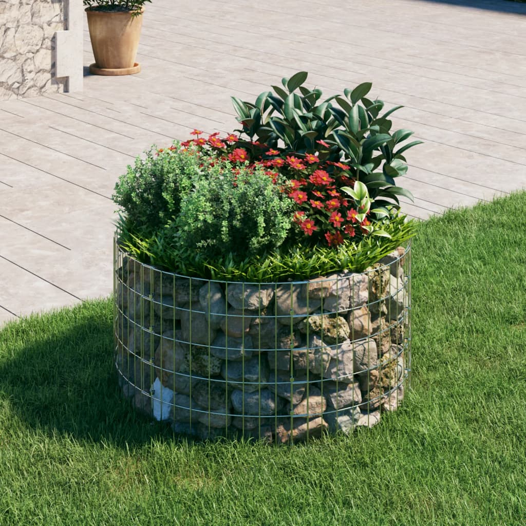 Circular Gabion Pole Galvanised Steel Ã ̃100x50 cm
