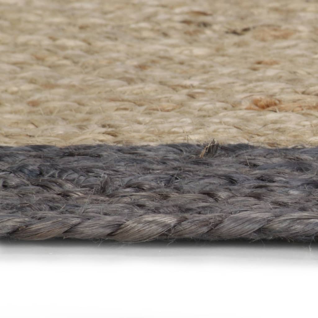 Handmade Rug Jute with Dark Grey Border 240 cm