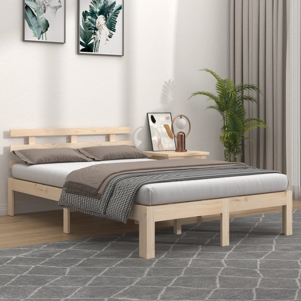 Bed Frame Solid Wood 135x190 cm Double