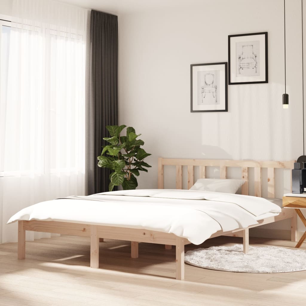 Bed Frame Solid Wood 135x190 cm Double