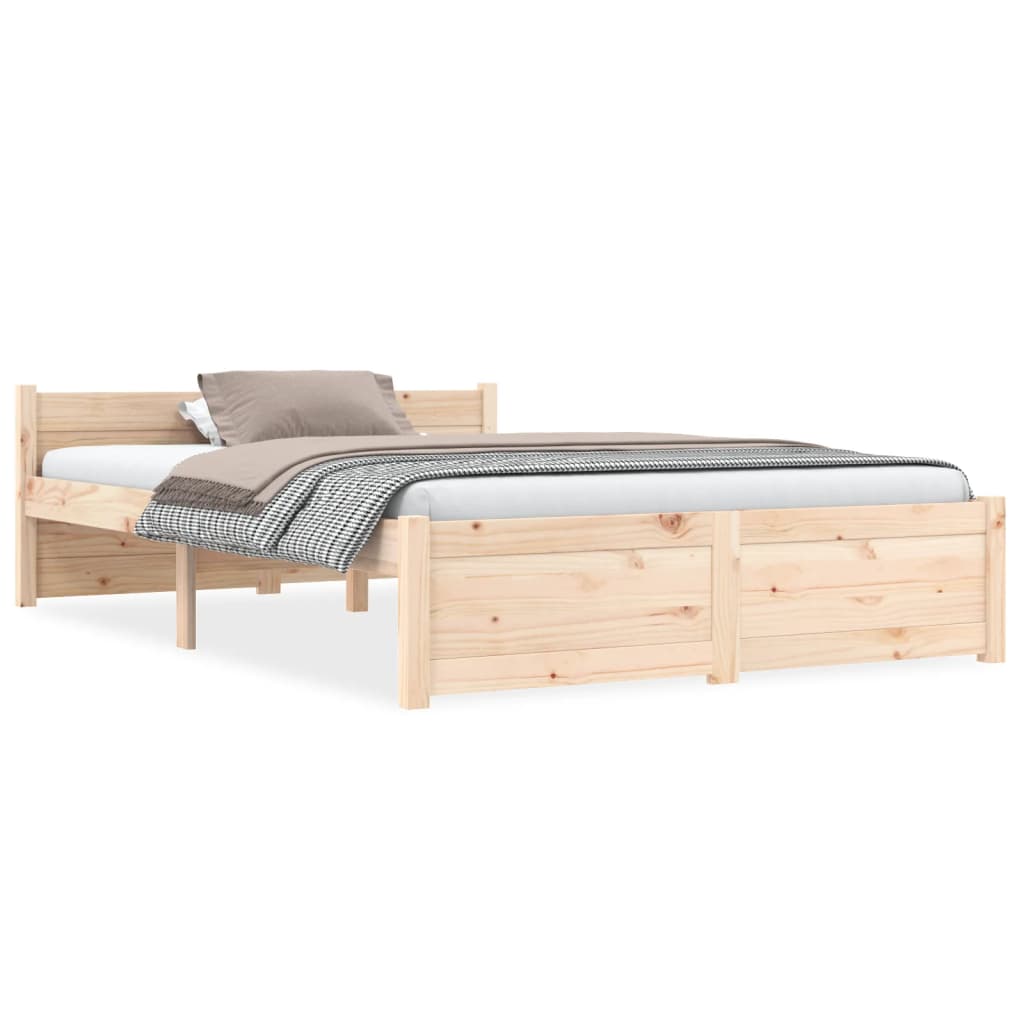 Bed Frame Solid Wood 135x190 cm Double