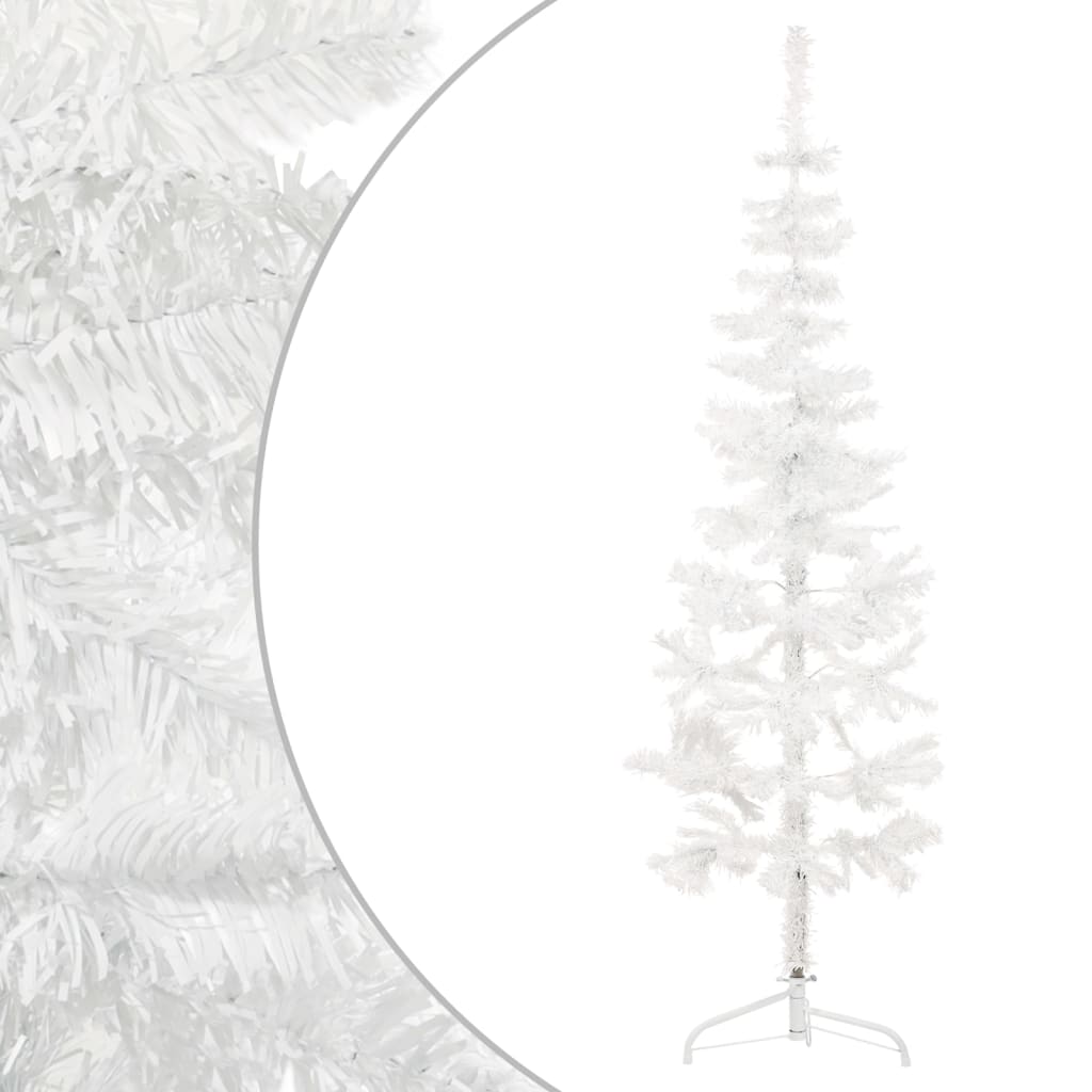 Lauxe Slim Artificial Half Christmas Tree Stand White 150cm
