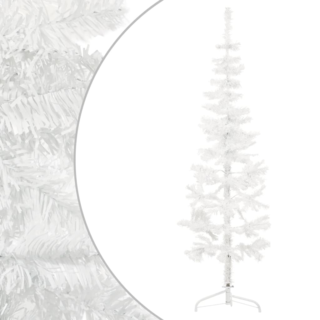 Lauxe Slim Artificial Half Christmas Tree Stand White 180cm