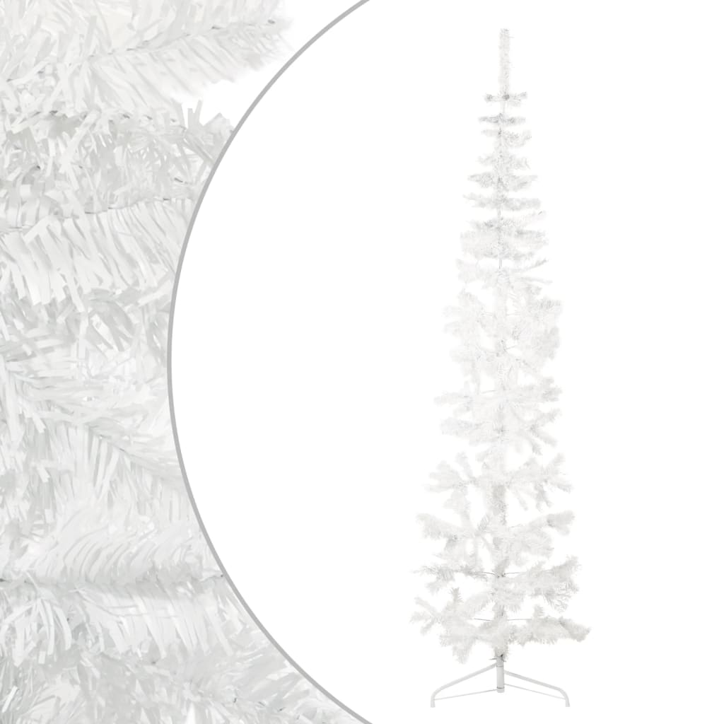Lauxe Slim Artificial Half Christmas Tree Stand White 210cm
