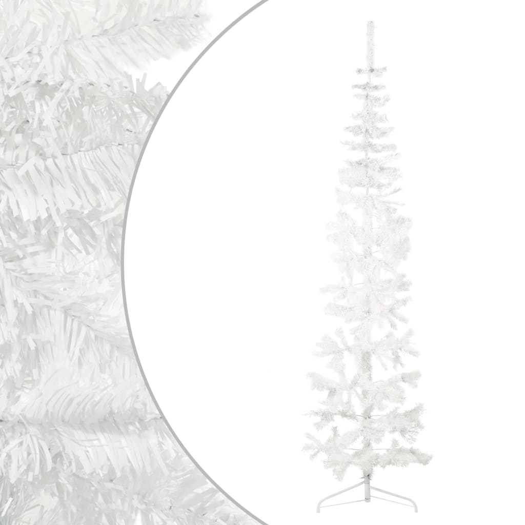 Lauxe Slim Artificial Half Christmas Tree Stand White 240cm