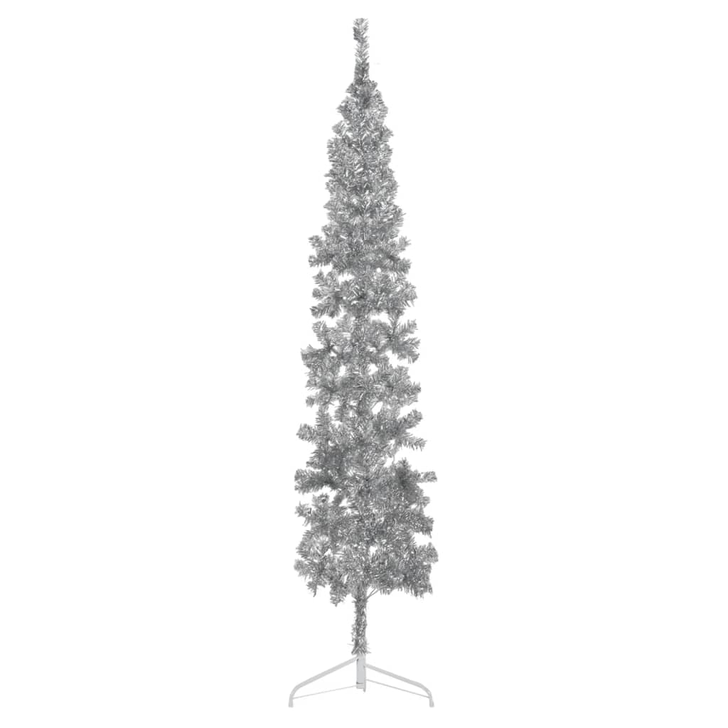 Lauxe Slim Artificial Half Christmas Tree Stand Silver 210cm