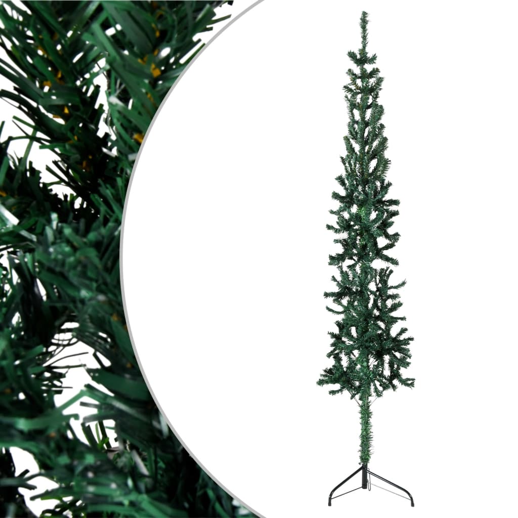 Lauxe Slim Artificial Half Christmas Tree Stand Green 180cm