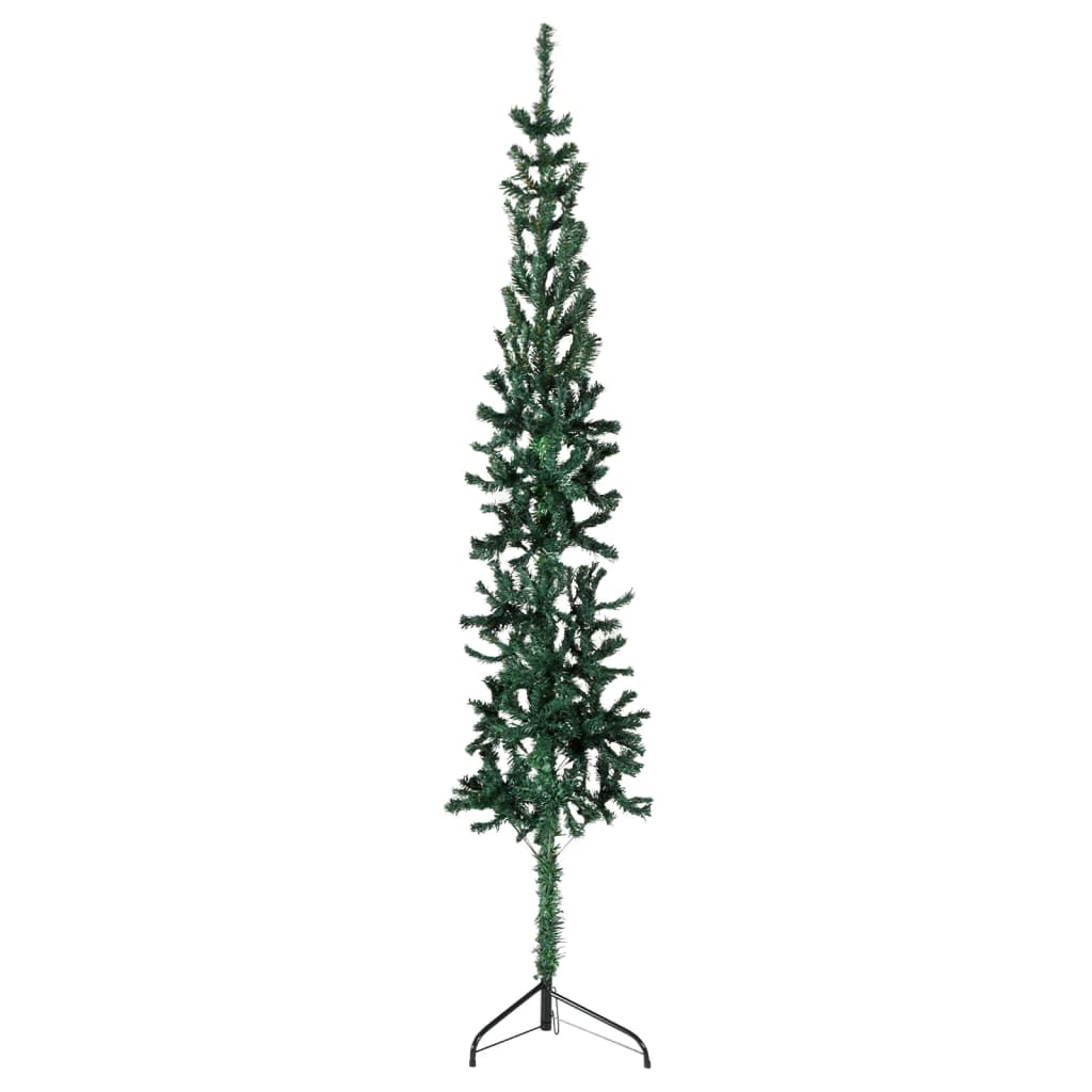 Lauxe Slim Artificial Half Christmas Tree Stand Green 210cm