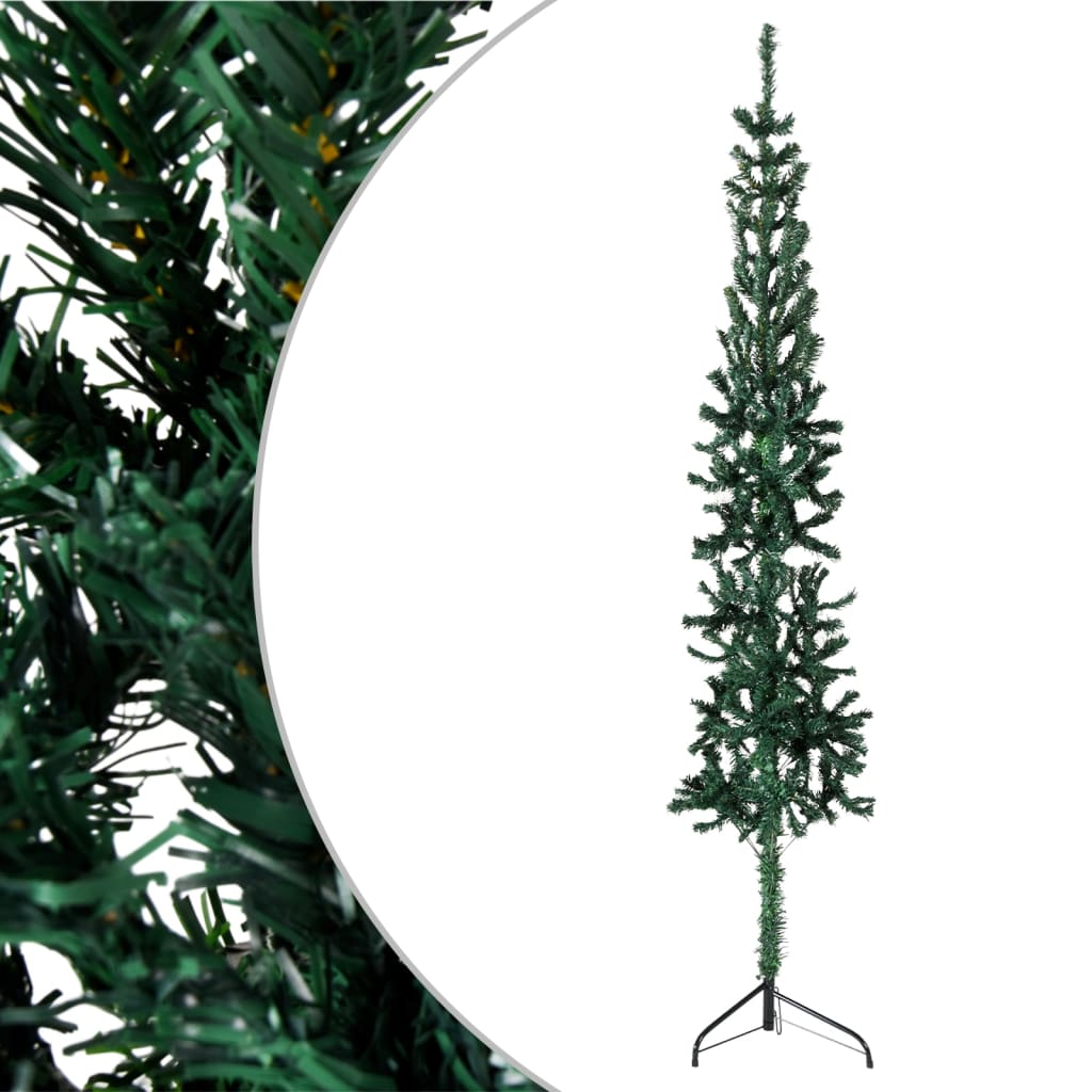 Lauxe Slim Artificial Half Christmas Tree Stand Green 240cm
