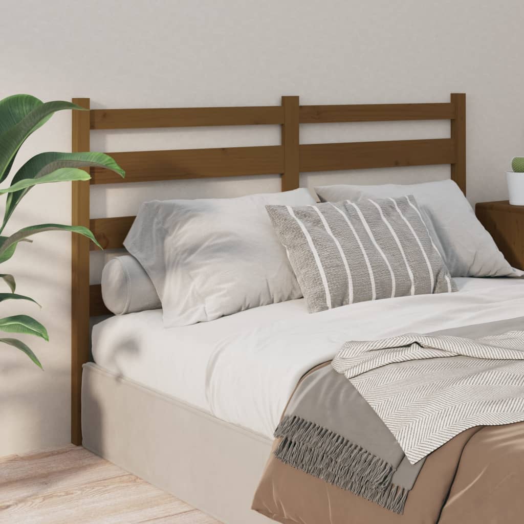 Bed Headboard Honey Brown 126x4x100cm Solid Wood Pine