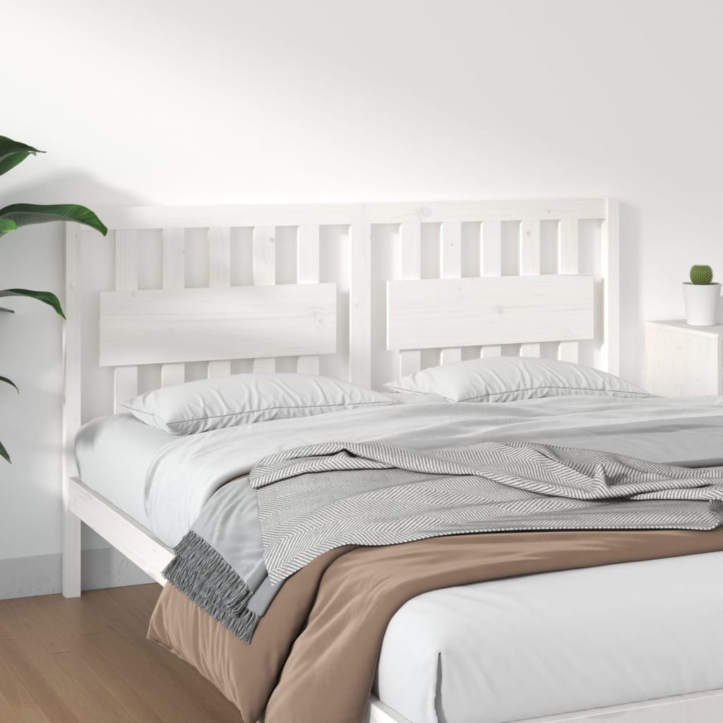 Bed Headboard White 165.5x4x100 cm Solid Wood Pine