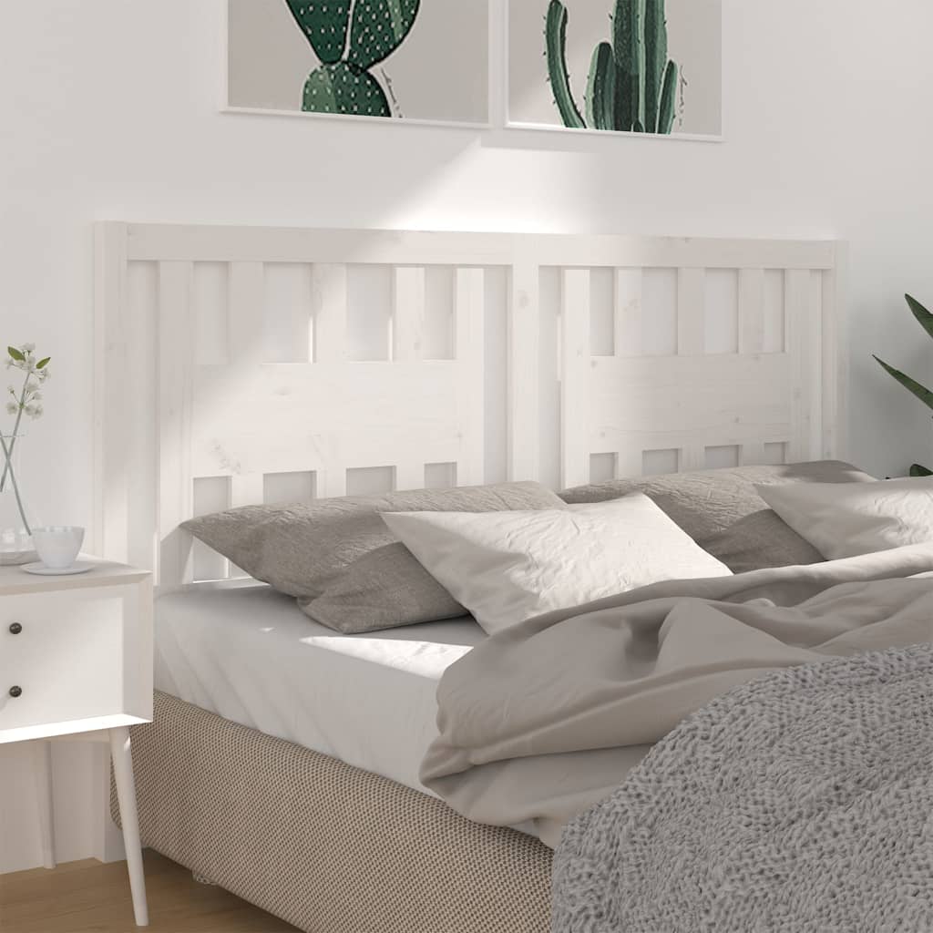 Headboard White 146x4x100 cm Solid Wood Pine