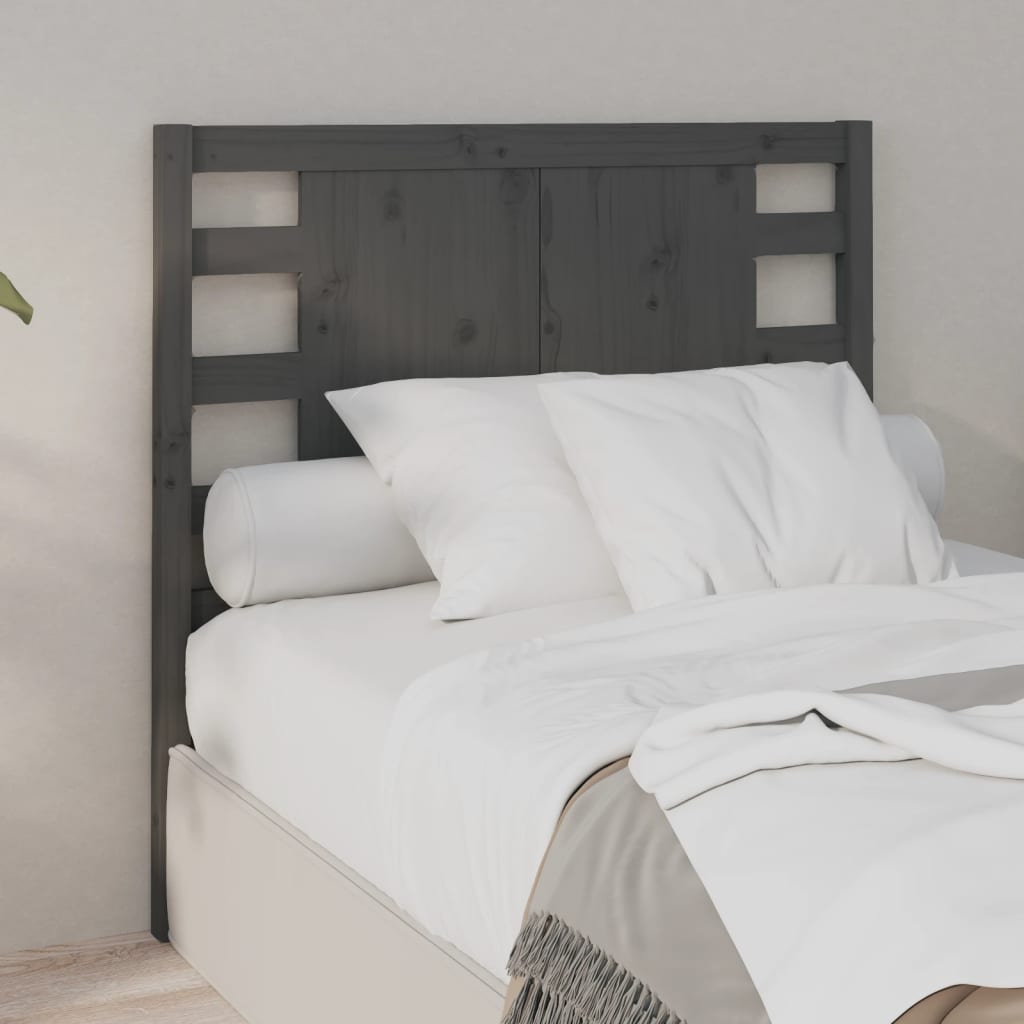 Headboard Grey 96x4x100 cm Solid Wood Pine