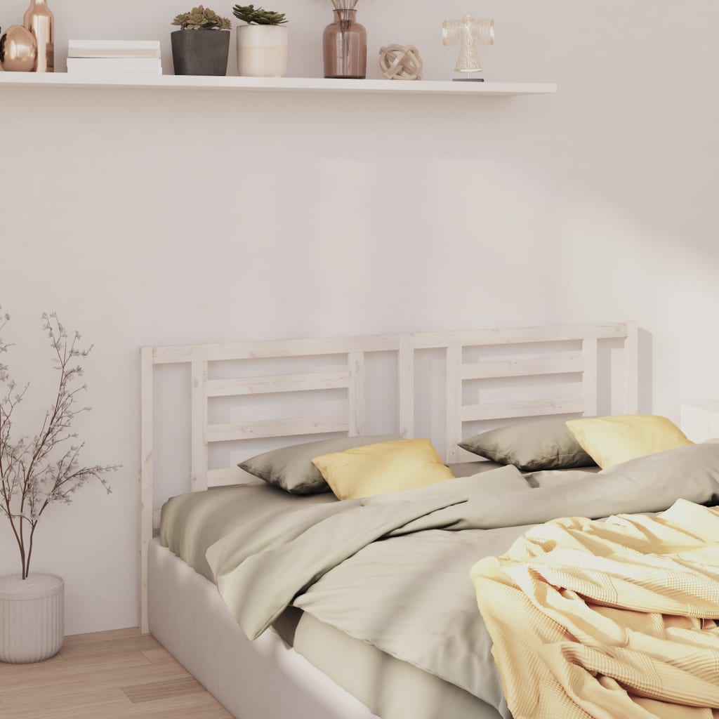Bed Headboard White 186x4x100 cm Solid Pine Wood
