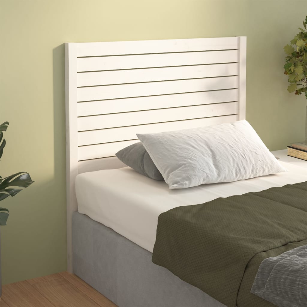Bed Headboard White 81x4x100cm Solid Wood Pine