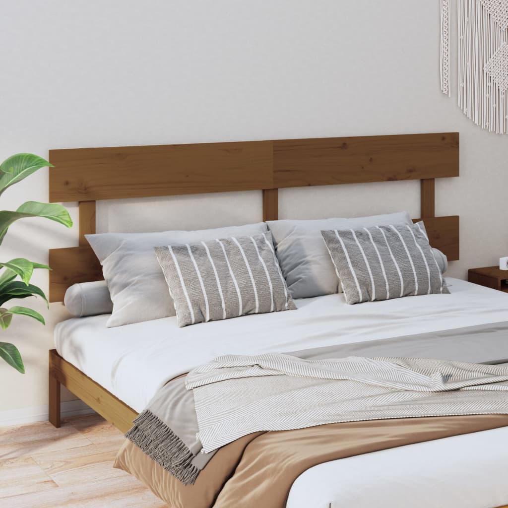 Bed Headboard Honey Brown 184x3x81cm Solid Wood Pine