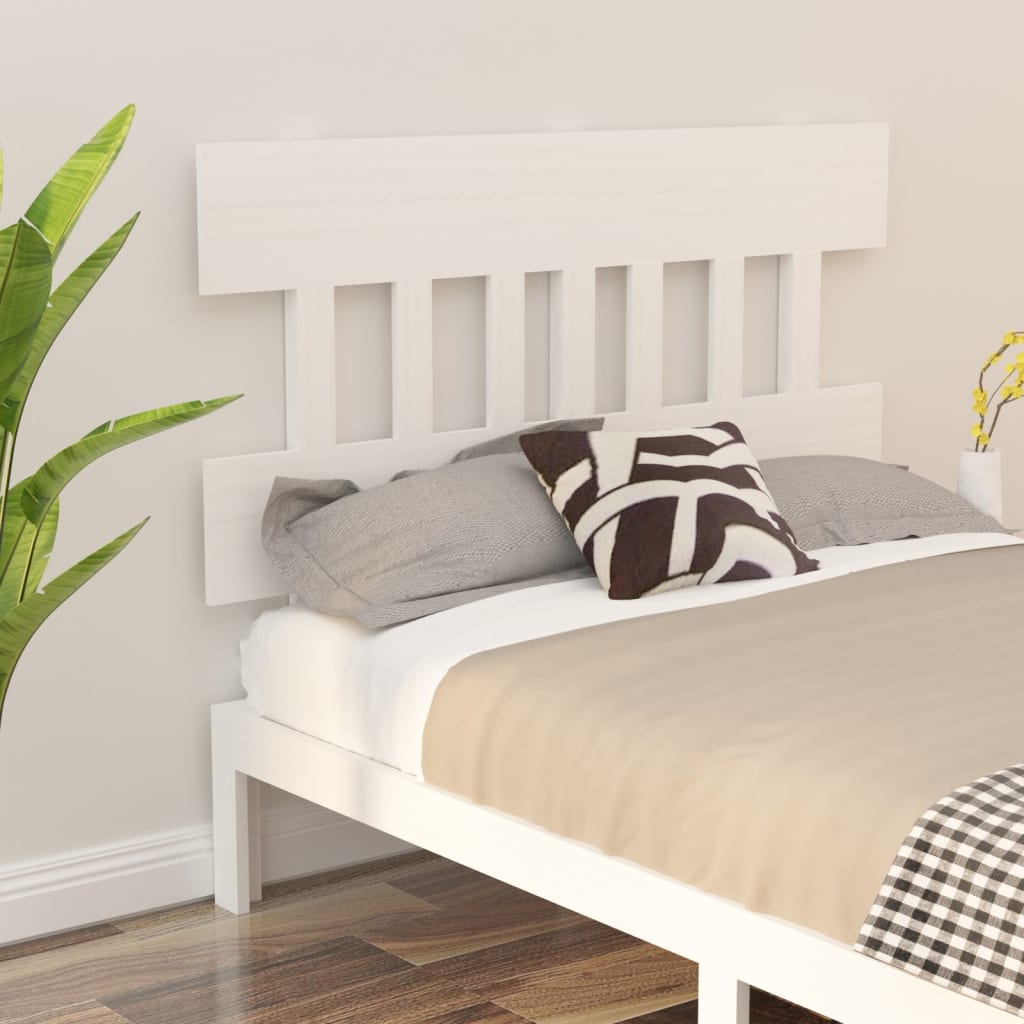 Bed Headboard White 163.5x3x81cm Solid Wood Pine