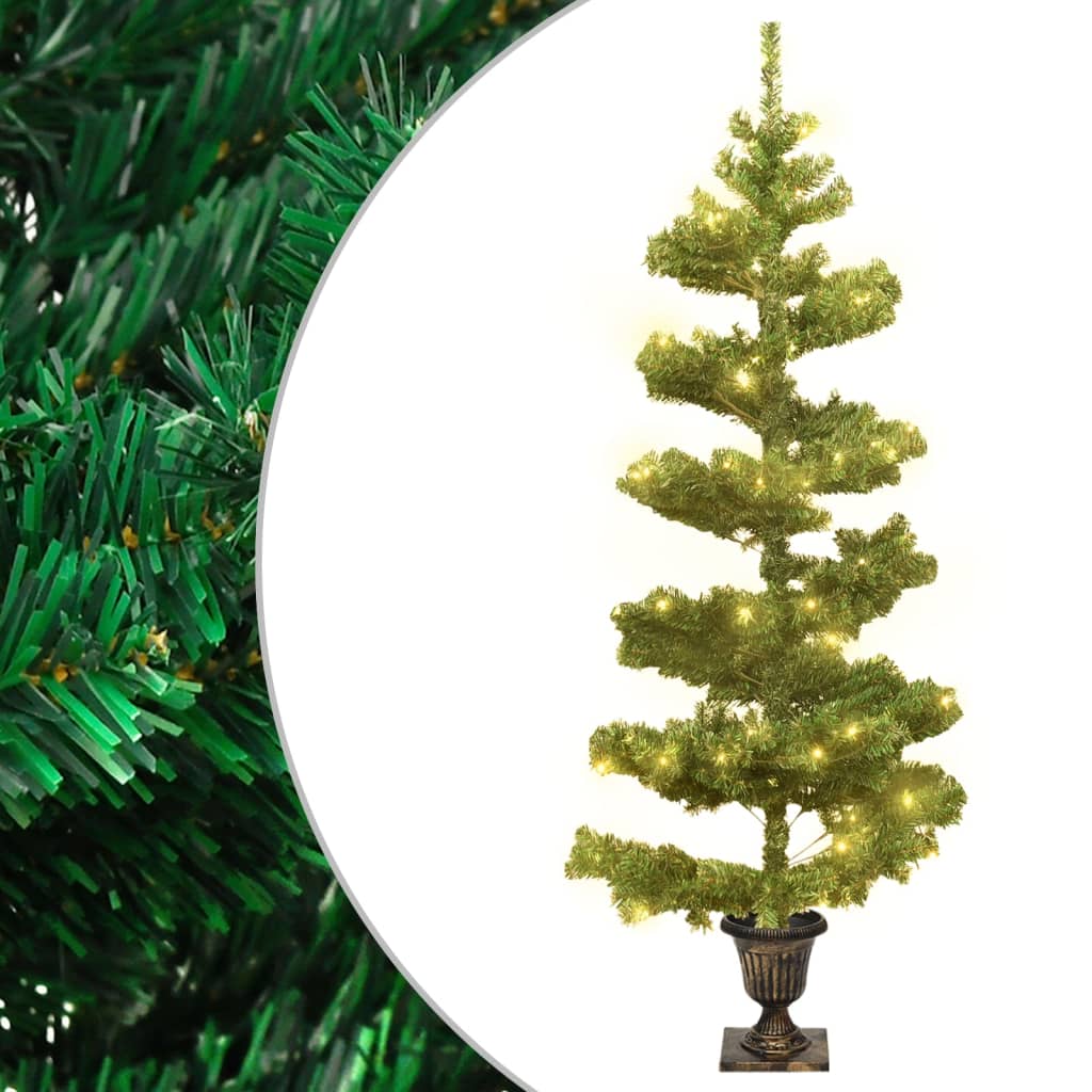 Lauxe Swirl Prelit Tree with Pot Green 120cm PVC