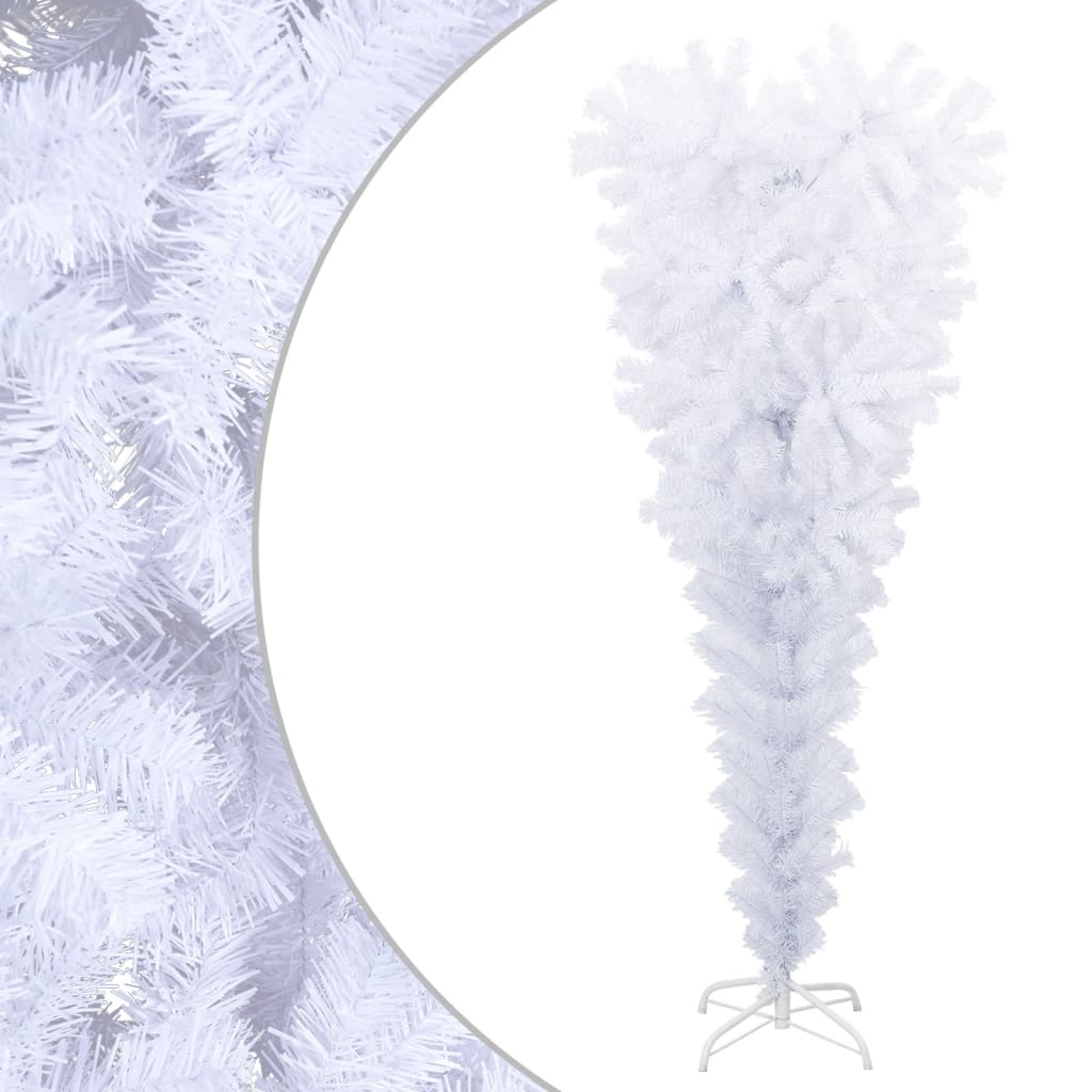 Lauxe Upside Down Artificial Christmas Tree Stand White 120cm