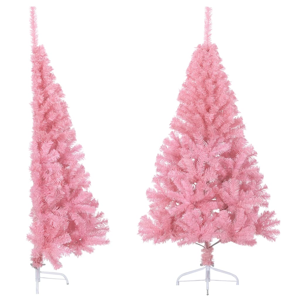 JOLYX Artificial Half Christmas Tree with Stand Pink 150 cm PVC