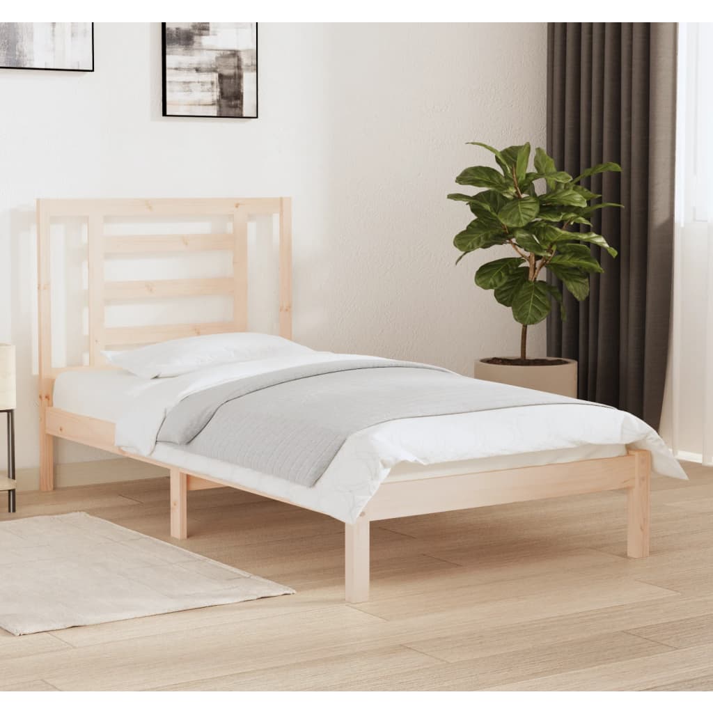 Bed Frame Solid Wood Pine 90x190 cm Single