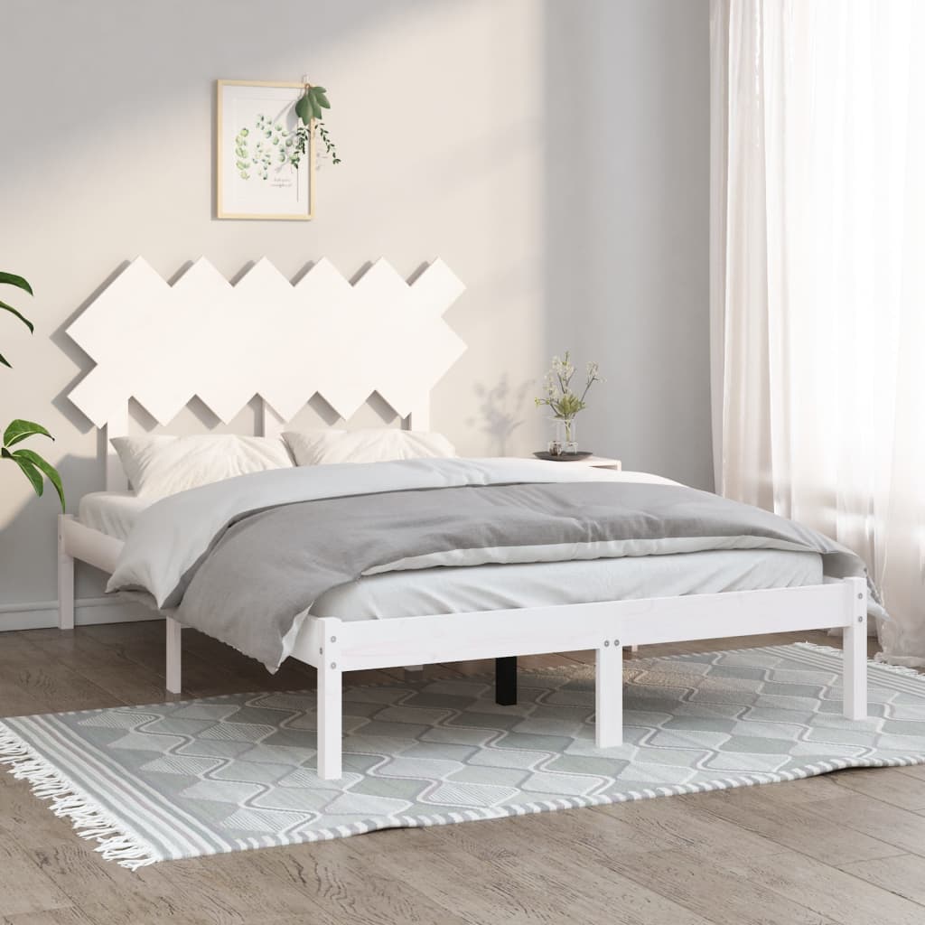 Bed Frame White 120x200 cm Solid Wood