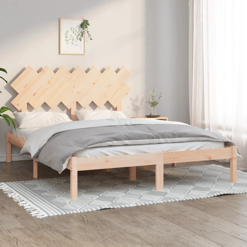 Bed Frame 150x200 cm King Size Solid Wood