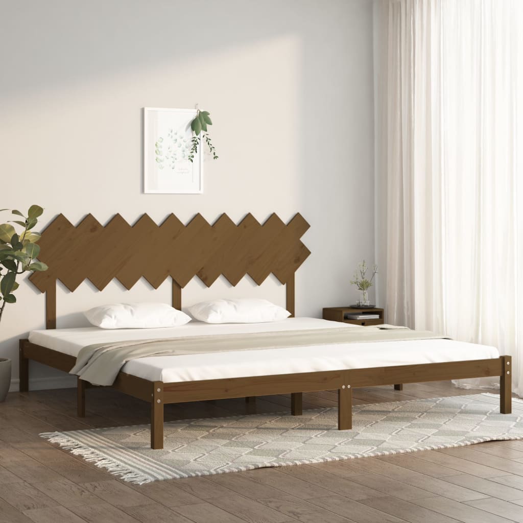 Bed Frame Honey Brown 200x200 cm Solid Wood