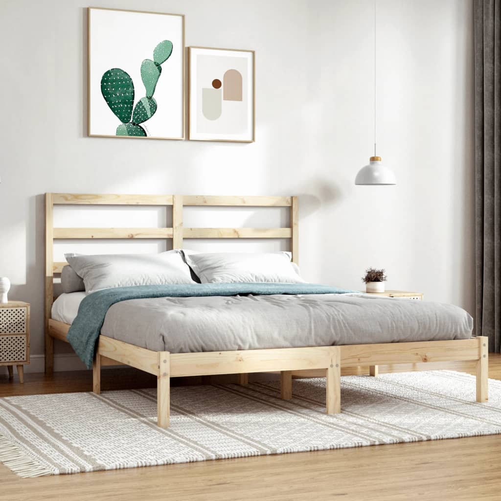 Bed Frame Solid Wood 135x190 cm Double